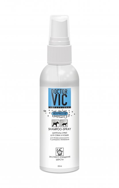 DẦU GỘI KHÔ CHO CHÓ MÈO DẠNG XỊT DOCTOR VIC